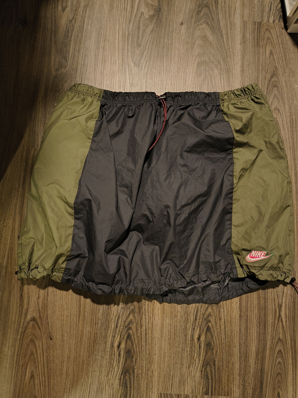 Nike Olive Green and Black Athletic Skirt with Pink Logo